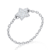 Shinning Star Silver Chain Ring NSR-3179